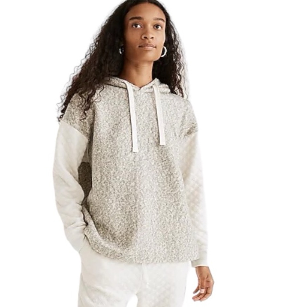 NWOT Madewell Quilted-Sleeve Hoodie Sweatshirt Size XSmall